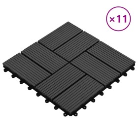 Baldosas para porche de WPC 30x30 cm 1 m² negro 11 unidades en Materiales de construcción | Comprar online en Foru.es