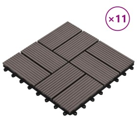 Baldosas para porche de WPC 30x30 cm 1 m² marrón oscuro 11 uds en Materiales de construcción | Comprar online en Foru.es