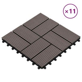 Baldosas para porche de WPC 30x30 cm 1 m² marrón oscuro 11 uds en Materiales de construcción | Comprar online en Foru.es