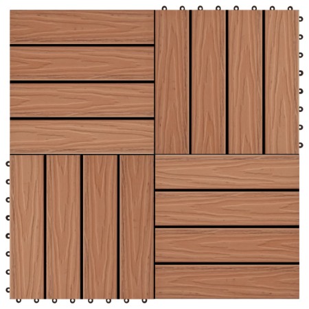 Baldosas porche relieve profundo WPC 1 m² marrón claro 11 uds en Materiales de construcción | Comprar online en Foru.es