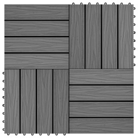 Baldosas porche relieve profundo WPC 30x30 cm 1 m² gris 11 uds en Materiales de construcción | Comprar online en Foru.es
