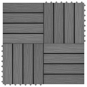 Baldosas porche relieve profundo WPC 30x30 cm 1 m² gris 11 uds en Materiales de construcción | Comprar online en Foru.es