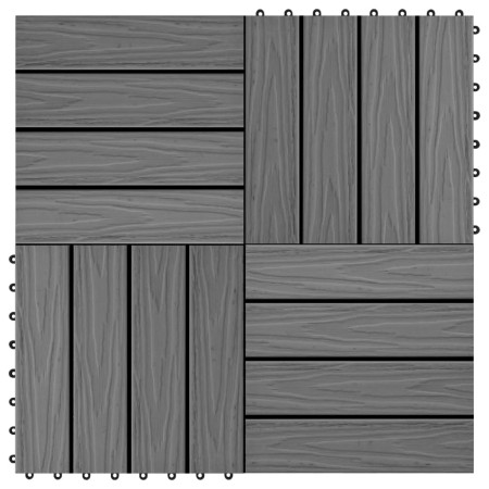 Baldosas porche relieve profundo WPC 30x30 cm 1 m² gris 11 uds en Materiales de construcción | Comprar online en Foru.es
