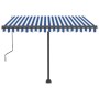 Toldo de pie automático azul y blanco 300x250 cm en Toldos | Comprar online en Foru.es