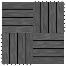 Baldosas porche relieve profundo WPC 30x30 cm 1 m² negro 11 uds en Materiales de construcción | Comprar online en Foru.es