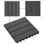 Baldosas porche relieve profundo WPC 30x30 cm 1 m² negro 11 uds en Materiales de construcción | Comprar online en Foru.es