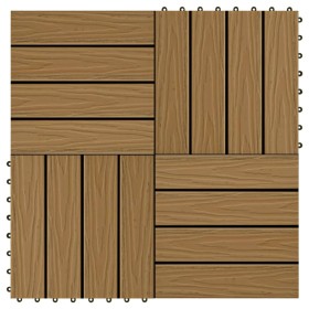 Baldosas porche relieve profundo WPC 30x30 cm 1 m² teca 11 uds en Materiales de construcción | Comprar online en Foru.es
