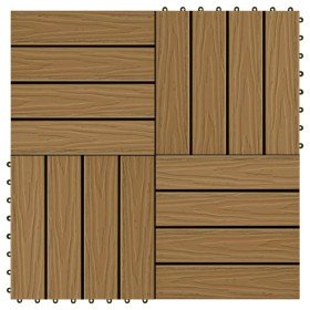 Baldosas porche relieve profundo WPC 30x30 cm 1 m² teca 11 uds en Materiales de construcción | Comprar online en Foru.es
