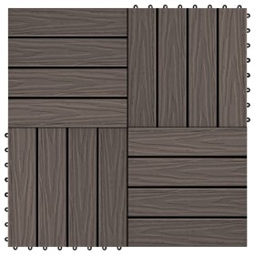 Baldosas porche relieve profundo WPC 1 m² marrón oscuro 11 uds en Materiales de construcción | Comprar online en Foru.es
