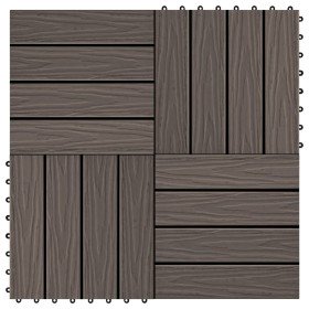 Baldosas porche relieve profundo WPC 1 m² marrón oscuro 11 uds en Materiales de construcción | Comprar online en Foru.es