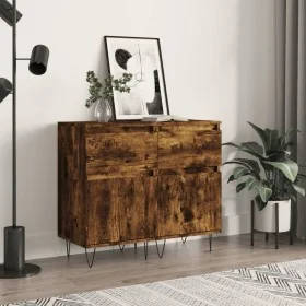 Aparadores 2 uds madera de ingeniería roble ahumado 40x35x70 cm de vidaXL, Aparadores - Ref: Foro24-831159, Precio: 62,22 €, ...