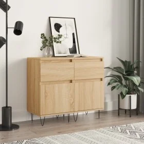 Aparadores 2 uds madera de ingeniería roble Sonoma 40x35x70 cm de vidaXL, Aparadores - Ref: Foro24-831155, Precio: 63,44 €, D...
