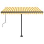 Toldo de pie automático amarillo y blanco 300x250 cm en Toldos | Comprar online en Foru.es