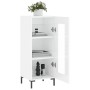 Aparador de madera contrachapada blanco brillante 34,5x34x90 cm de vidaXL, Aparadores - Ref: Foro24-828798, Precio: 66,38 €, ...