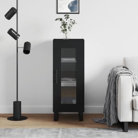 Aparador de madera contrachapada negro 34,5x34x90 cm de vidaXL, Aparadores - Ref: Foro24-828821, Precio: 65,59 €, Descuento: %