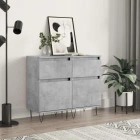 Aparadores 2 uds madera de ingeniería gris hormigón 40x35x70 cm de vidaXL, Aparadores - Ref: Foro24-831157, Precio: 63,31 €, ...