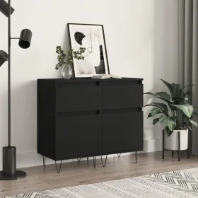 Aparadores 2 uds madera de ingeniería negro 40x35x70 cm de vidaXL, Aparadores - Ref: Foro24-831151, Precio: 90,81 €, Descuent...