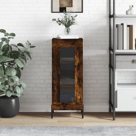 Aparador madera de ingeniería roble ahumado 34,5x34x90 cm de vidaXL, Aparadores - Ref: Foro24-828809, Precio: 63,08 €, Descue...