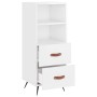 Aparador de madera contrachapada blanco brillante 34,5x34x90 cm de vidaXL, Aparadores - Ref: Foro24-828638, Precio: 57,28 €, ...