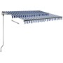 Toldo manual retráctil con LED azul y blanco 350x250 cm en Toldos | Comprar online en Foru.es
