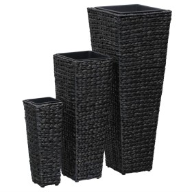 Conjunto de arriates 3 piezas jacinto de agua negro en Macetas y jardineras | Comprar online en Foru.es