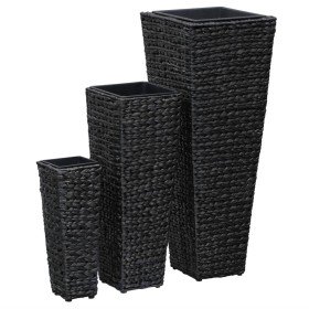 Conjunto de arriates 3 piezas jacinto de agua negro en Macetas y jardineras | Comprar online en Foru.es