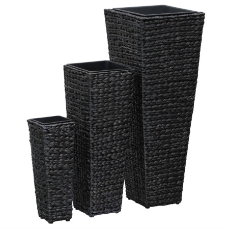 Conjunto de arriates 3 piezas jacinto de agua negro en Macetas y jardineras | Comprar online en Foru.es