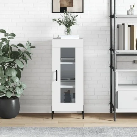 Aparador de madera contrachapada blanco brillante 34,5x34x90 cm de vidaXL, Aparadores - Ref: Foro24-828806, Precio: 67,95 €, ...