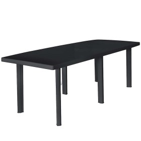 Mesa de jardín de plástico gris antracita 216x90x72 cm en Mesas de jardín | Comprar online en Foru.es