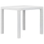 Mesa de jardín de plástico aspecto ratán blanco 79x79x72 cm en Mesas de jardín | Comprar online en Foru.es
