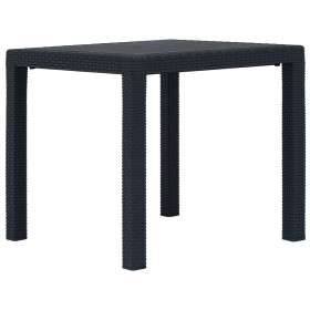 Mesa de jardín plástico aspecto ratán gris antracita 79x79x72 cm en Mesas de jardín | Comprar online en Foru.es