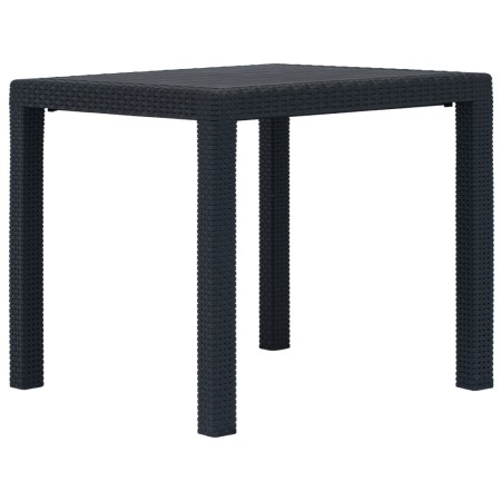 Mesa de jardín plástico aspecto ratán gris antracita 79x79x72 cm en Mesas de jardín | Comprar online en Foru.es