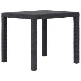 Mesa de jardín de plástico aspecto ratán marrón 79x79x72 cm en Mesas de jardín | Comprar online en Foru.es