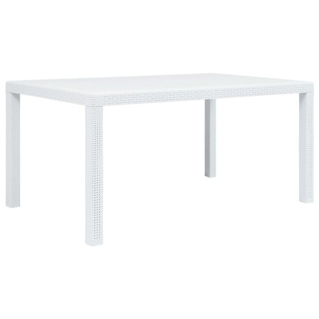 Mesa de jardín plástico aspecto de ratán blanco 150x90x72 cm en Mesas de jardín | Comprar online en Foru.es