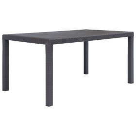 Mesa de jardín de plástico aspecto ratán marrón 150x90x72 cm en Mesas de jardín | Comprar online en Foru.es