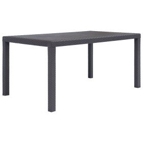 Mesa de jardín de plástico aspecto ratán marrón 150x90x72 cm en Mesas de jardín | Comprar online en Foru.es