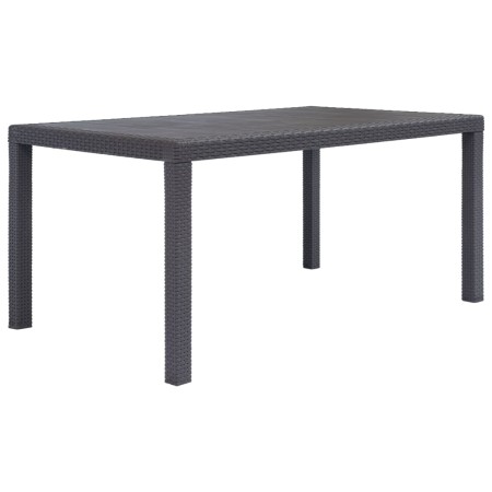 Mesa de jardín de plástico aspecto ratán marrón 150x90x72 cm en Mesas de jardín | Comprar online en Foru.es