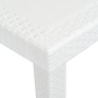 Mesa de jardín aspecto de ratán plástico blanca 220x90x72 cm en Mesas de jardín | Comprar online en Foru.es