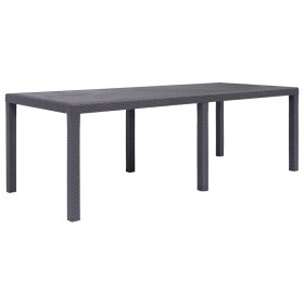 Mesa de jardín de plástico aspecto ratán marrón 220x90x72 cm en Mesas de jardín | Comprar online en Foru.es