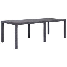 Mesa de jardín de plástico aspecto ratán marrón 220x90x72 cm en Mesas de jardín | Comprar online en Foru.es