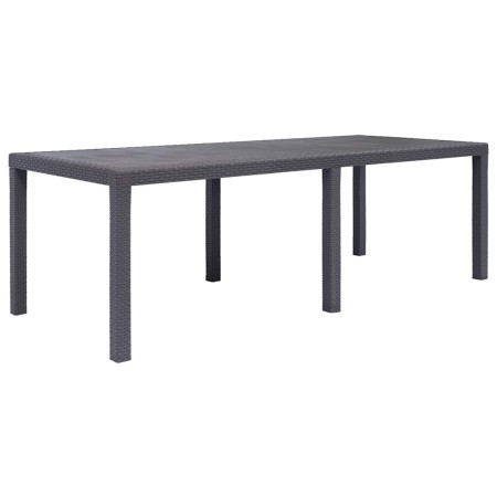 Mesa de jardín de plástico aspecto ratán marrón 220x90x72 cm en Mesas de jardín | Comprar online en Foru.es