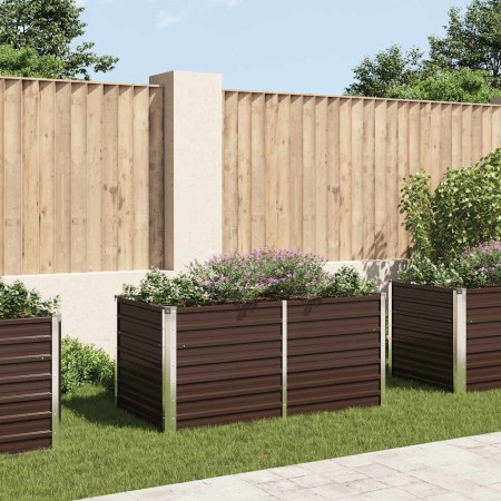 Mesa de cultivo de acero galvanizado marrón 160x80x77 cm en Macetas y jardineras | Comprar online en Foru.es