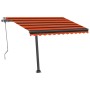 Toldo retráctil manual con LED naranja y marrón 350x250 cm en Toldos | Comprar online en Foru.es