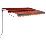 Toldo retráctil manual con LED naranja y marrón 350x250 cm en Toldos | Comprar online en Foru.es