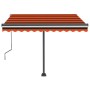Toldo retráctil manual con LED naranja y marrón 350x250 cm en Toldos | Comprar online en Foru.es