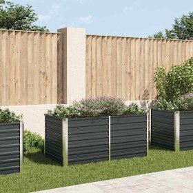 Jardinera elevada acero galvanizado gris antracita 160x80x77cm en Macetas y jardineras | Comprar online en Foru.es