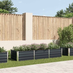 Arriate de acero galvanizado gris antracita 240x80x45 cm en Macetas y jardineras | Comprar online en Foru.es