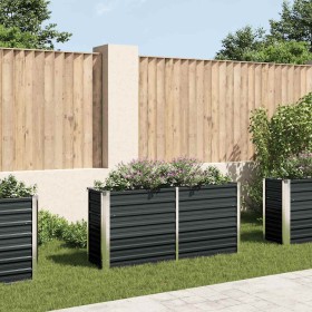 Arriate de acero galvanizado gris antracita 160x40x77 cm en Macetas y jardineras | Comprar online en Foru.es