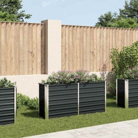 Arriate de acero galvanizado gris antracita 160x40x77 cm en Macetas y jardineras | Comprar online en Foru.es