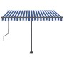 Toldo de pie automático azul y blanco 350x250 cm en Toldos | Comprar online en Foru.es
